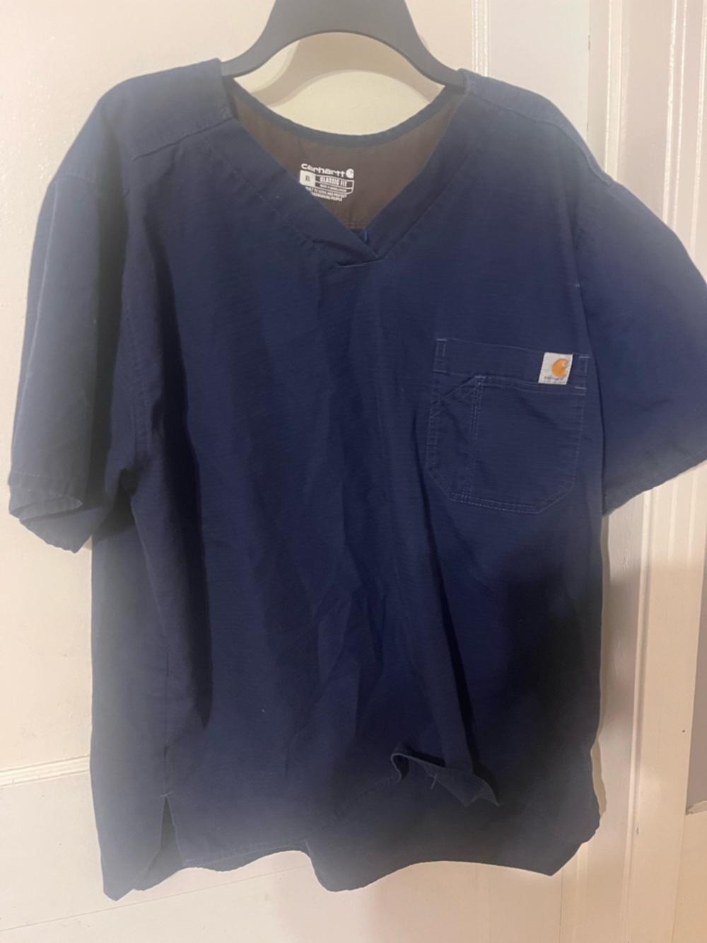 Carhartt Navy V-Neck Short Sleeve Scrub Set